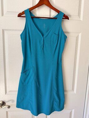 Isis Performance Apparel Active Henley Sport Dress, Cover-Up, Ocean Teal, Sz Sm